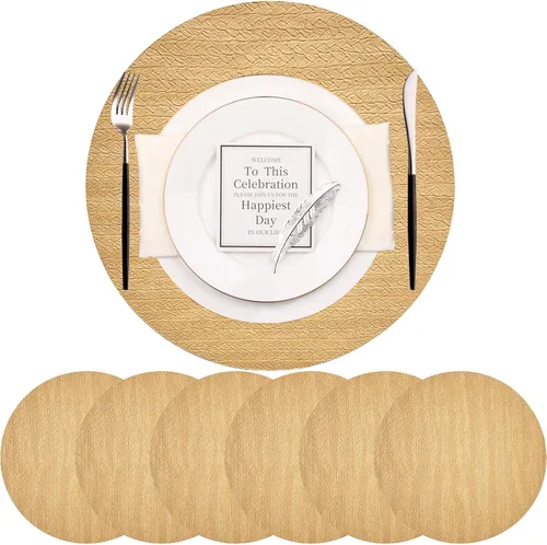 Vista 39 de PIGCHCY Juego de 4 manteles individuales en forma de cuña para mesa de comedor, tejido cruzado, lavables, resistentes al calor, manteles