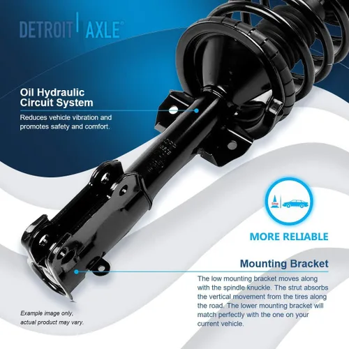 Vista 5 de Detroit Axle - Kit de suspensión frontal de 6 piezas para Ford Mustang 2005-2010, 2 puntales con conjunto de resorte helicoidal, 2 barras