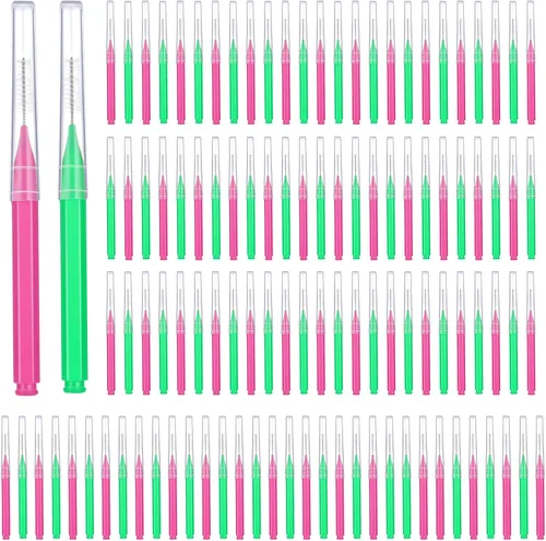 Vista 45 de Patelai 100 piezas cepillo para brackets cepillo interdental palillo de dientes cabezal de hilo dental cepillo de higiene dental limpiador