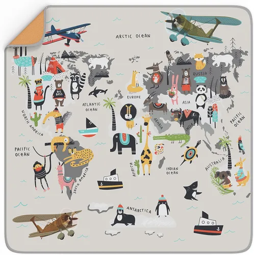 BABYBOET Alfombrilla antisalpicaduras para bebé, tapete para debajo de la silla alta que protege la madera, el vinilo y la alfombra de derrames,