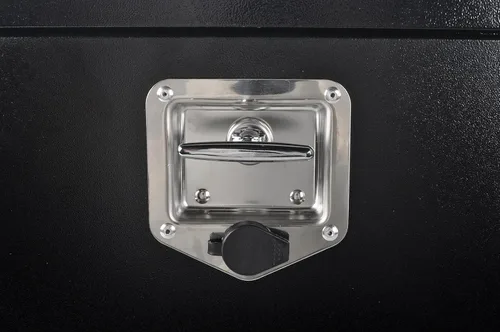 Vista 6 de Caja de herramientas de acero de 30 pulgadas con pestillo de mango en T, caja de herramientas organizadora de caja de herramientas para remolque