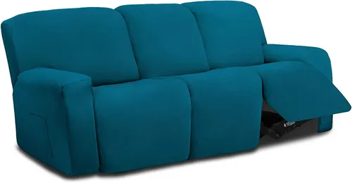 Vista 23 de Easy-Going Funda elástica de microfibra extragrande para sofá biplaza reclinable seccional, suave vellón ajustable a tu sofá de 2 cuerpos, lavable