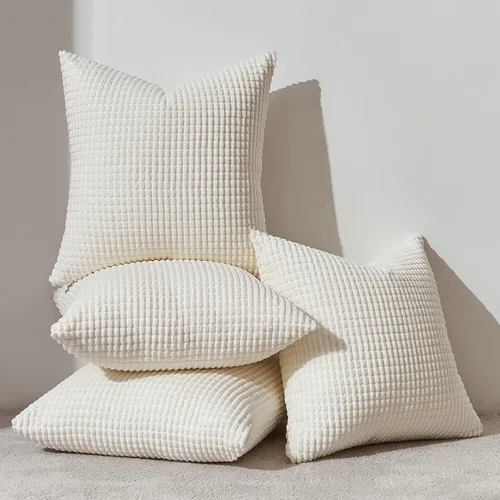 Vista 17 de Topfinel - Paquete de 4 fundas de almohada decorativas en negro y blanco de 16 x 16 pulgadas para sala de estar, sofá, cama, decoración rústica
