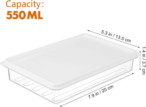 Vista 2 de Luxshiny Recipiente de almacenamiento de tocino para refrigerador, caja de almacenamiento hermética de carne con tapa, contenedor de alimentos