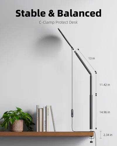 Vista 6 de Weilisi Anillo de luz de escritorio de 10.2 pulgadas con soporte para videollamada, anillo de luz para escritorio con abrazadera, rotación de 360°