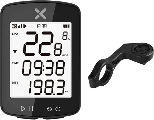 Vista 8 de XOSS G Gen2 - Computadora de bicicleta con GPS inalámbrica, Bluetooth IPX7, impermeable, velocímetro y odómetro de bicicleta recargable con pantalla