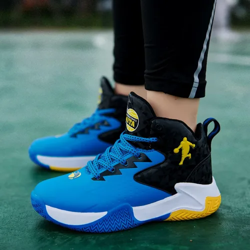 Vista 4 de zapatos de baloncesto deportivos antideslizantes para niños nuevos