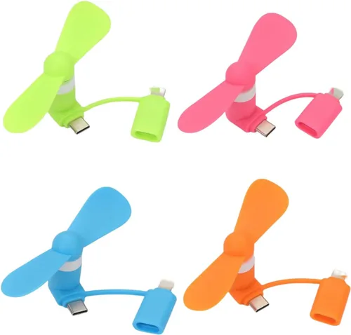 Vista 7 de Ventilador tipo USB C 2 en 1, para iPhone todas las series 7 8 X 11 12 13 14 15 16 17 XS XR Plus Mini Pro Max SE, para Samsung Galaxy S, Z Fold