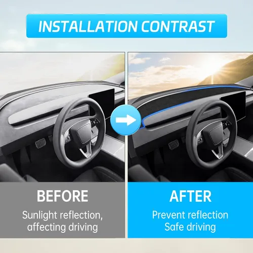 Vista 2 de MASHA - Funda para salpicadero para Tesla Model Y Juniper 2025-2026, almohadilla de salpicadero de franela compatible con el nuevo salpicadero