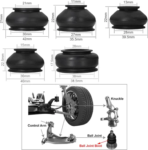 Vista 4 de 14 piezas de cubierta protectora de polvo de goma para brazo de varilla giratoria universal, cabeza de bola de unión para auto, accesorios