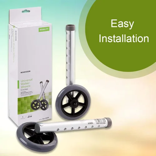 Vista 7 de McKesson Ruedas Universales para Andador, Ajustables, Ruedas Giratorias de 5 Pulgadas, 1 Par