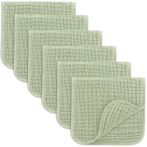 Vista 42 de Comfy Cubs - Paquete de 10 trapos de muselina para eructos, 20 x 10 pulgadas, grandes, de 6 capas, ultra absorbentes, 100 % algodón para babero