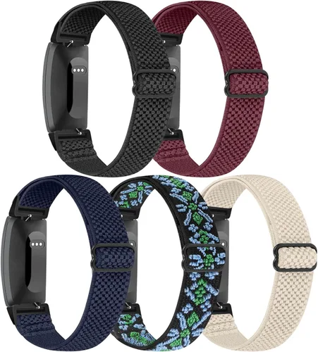Vista 12 de Enkic Correa elástica para reloj, compatible con Fitbit Inspire 3/2/HR/Ace 2/3, correas de repuesto de nailon suave para mujeres y hombres