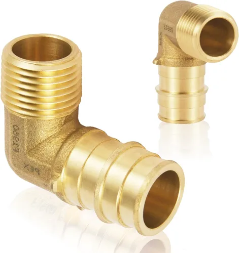 Vista 17 de Paquete de 2 accesorios HeSun PEX-A, codo de expansión de rosca NPT macho de 3/4 pulgadas PEX-A x 3/4 pulgadas, ASTM F1960098-2)