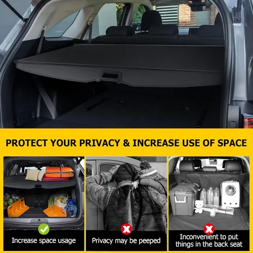 Vista 4 de AUXMART Cubierta de Carga para Toyota 4runner 2010-2024 Cubierta Trasera de Carga Cubierta de Maletero Retráctil Pantalla Protectora para Toyota