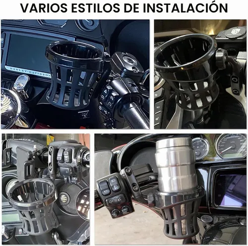 Vista 6 de PSLER - Soporte para vaso de bebida para motocicleta, soporte para Touring Goldwing negro