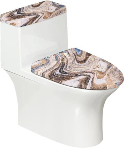 Vista 32 de Juego de 2 Fundas de Asiento de Inodoro con Hojas de Arce de Otoño, Juego de Fundas de Tapa de Tanque de Inodoro con Hojas de Arce Impresas