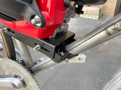 Vista 3 de Placa de montaje de motor de bicicleta de 4 tiempos UAUS de servicio pesado ajustable para bicicleta motorizada de gas de 49 cc, 79 cc, 212 cc de 4