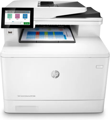 HP Color LaserJet Enterprise M480f Impresora multifunción con impresión a doble cara, impresión, escaneo, copia, velocidades rápidas, configuración