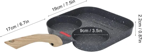 Vista 7 de Sartén de cerámica antiadherente, sartén para huevos de silicona sensible al calor, sartén para panqueques de aluminio con mango cómodo para estufa