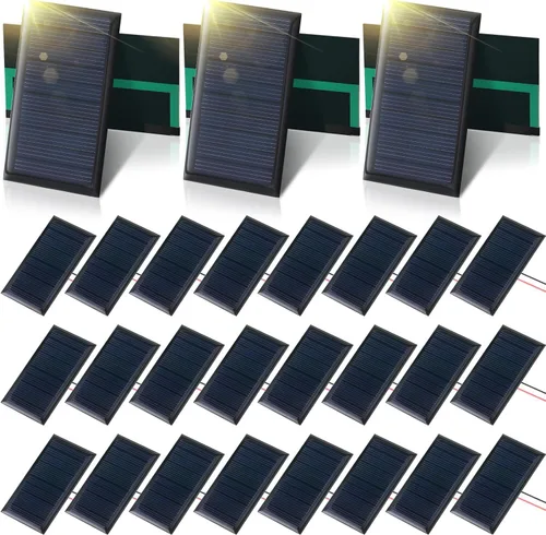 Retisee 30 unidades de paneles solares pequeños, mini células solares policristalinas de 5 V 60 ma placa epoxi células fotovoltaicas módulo cargador