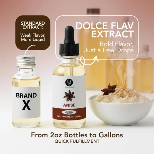 Vista 6 de Dolce Flav Extracto de anís estrellado – 2 onzas de Kosher soluble en aceite, sin azúcar, saborizante concentrado de anís de regaliz para hornear