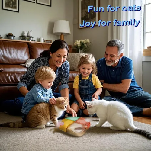 Vista 3 de Juguetes para gatos interactivos automáticos Whack-A-Mole/Hide and Seek Ultra Fun Smart Cat Feather Toy para gatos de interior recargable 2 plumas 4