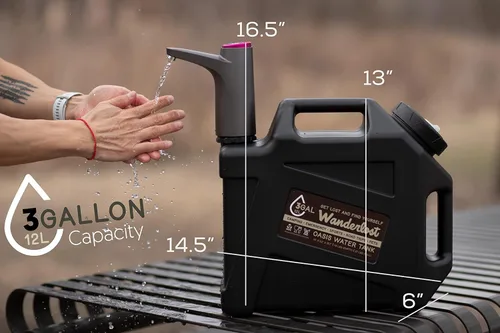 Vista 3 de Tanque de agua portátil de 3 galones con grifo de bomba de agua recargable por USB, materiales de grado alimenticio, ideal para acampar
