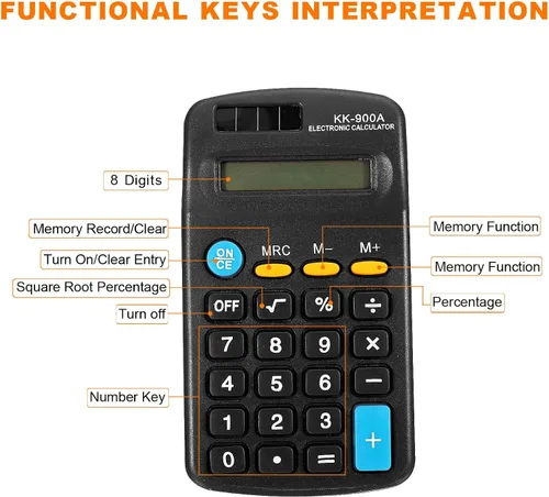 Vista 3 de PATIKIL Calculadora básica, paquete de 2 calculadoras de pantalla LCD de 8 dígitos, 4 funciones, calculadora de escritorio pequeña, calculadora