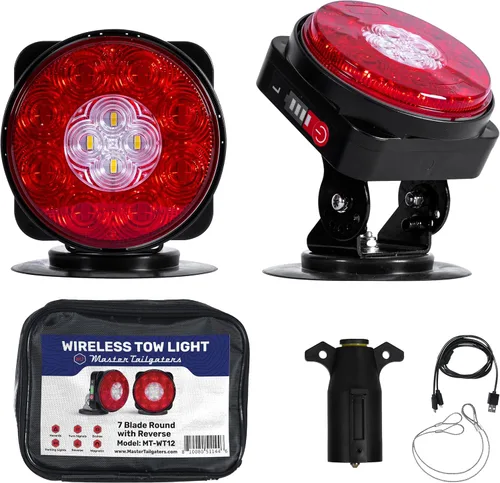 Vista 21 de Master Tailgaters Barra de luz inalámbrica de remolque de 19 pulgadas LED ultra brillante Luces de señal multifuncionales Montaje magnético