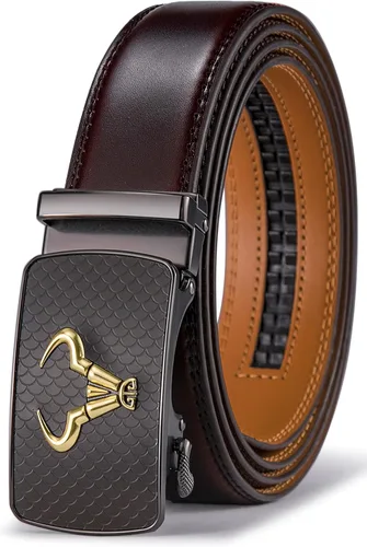 Vista 15 de BULLIANT Cinturón para hombre, cinturón de marca con trinquete de cuero genuino para regalo, talla personalizada
