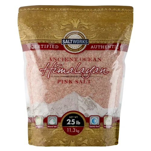 Vista 9 de SaltWorks Ancient Ocean - Sal rosa del Himalaya, grano medio, bolsa de 5 libras