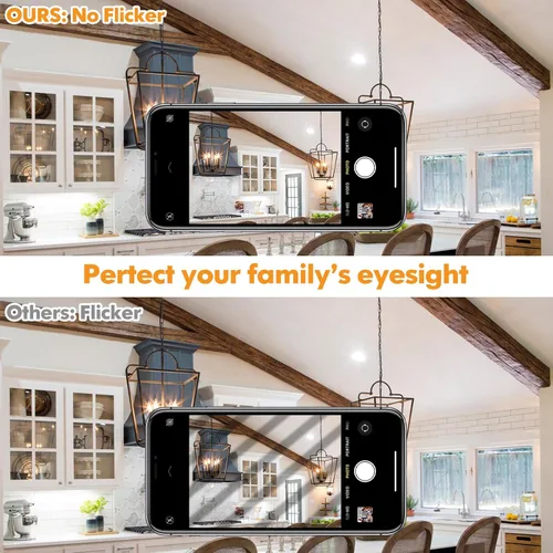 Vista 5 de GoBright Bombilla LED regulable E12 equivalente a 40 W, 460 lúmenes, luz blanca cálida suave de 2700 K con punta de llama vintage, vidrio