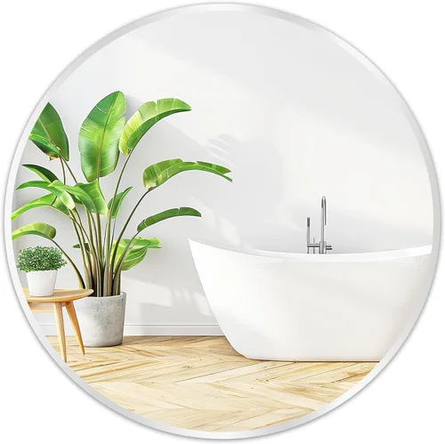 Vista 8 de Fabuday Espejo circular negro para decoración de pared de 18 pulgadas, espejo redondo de baño con marco mate, pequeños espejos circulares