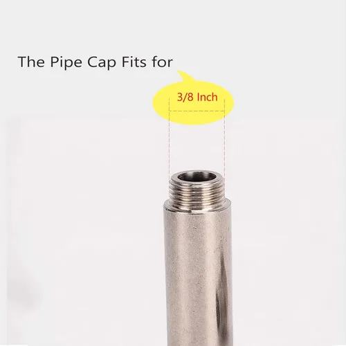 Vista 5 de Tapón de tubo de latón de 1/8 pulgadas NPT (3/8 pulgadas de diámetro interior), tapas de enchufe hembra de rosca hexagonal exterior, accesorios