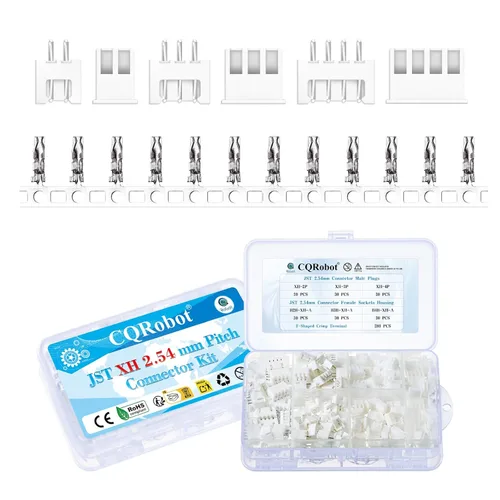 Vista 111 de CQRobot JST EL 4.5 mm de paso 2 pines conector electrónico IC macho, enchufes hembra carcasa y kit de terminales de crimpado en T macho/hembra. 50