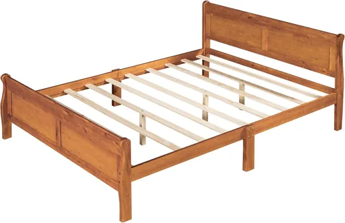 Vista 60 de Harper & Bright Designs Base de cama de tamaño matrimonial con cabecero, plataforma de madera, cama de tamaño matrimonial con juego de listones
