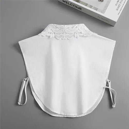 Vista 5 de Cuello falso, media camisa, blusa con cuello Dickey desmontable, cuello falso para mujeres y niñas