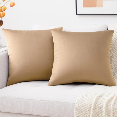 Vista 17 de Mixhug - Fundas de almohada decorativas de terciopelo, fundas de cojín para sofá y cama, juego de 2 fundas azules, 16 x 16 pulgadas