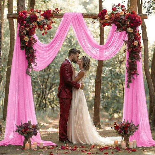 Vista 7 de MDS - Paquete de 1 panel (30 pulgadas de ancho x 40 pies de largo) para arco de boda, cortina de gasa transparente para boda, ceremonia, recepción