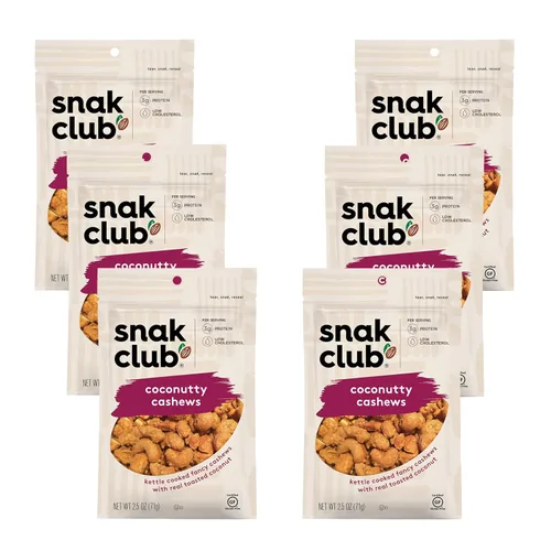 Vista 3 de Snak Club Anacardos tostados y salados, 2.5 onzas (paquete de 6)