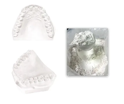 Vista 2 de Yeso de laboratorio dental blanco con cuchara para fabricación de fundición dental, modelo de estudio dental, réplicas de fundición - 5 libras