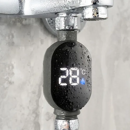 Vista 2 de Medidor de temperatura de ducha Pantalla digital LED Medidor de temperatura Termómetros de agua para el hogar Termostato de baño impermeable