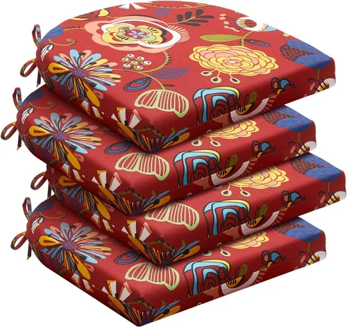 Vista 34 de downluxe - Juego de 2 cojines impermeables para sillas de exterior y muebles de patio, con correas, de espuma de alta densidad, para asiento al aire