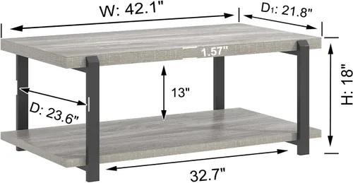 Vista 20 de FOLUBAN Mesa de centro negra, moderna mesa central de madera rústica con almacenamiento para sala de estar, mesa de té de cóctel rectangular