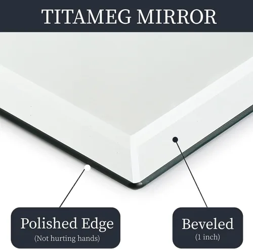 Vista 5 de Espejo de pared sin marco de 22 x 30 pulgadas con borde biselado de 1 pulgada, espejo rectangular sin marco para baño, tocador, sala de estar