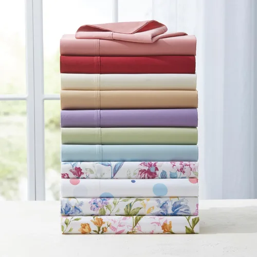 Vista 19 de BrylaneHome Bed Tite 300 Thread Count Sheet Set - Twin, Blue Floral