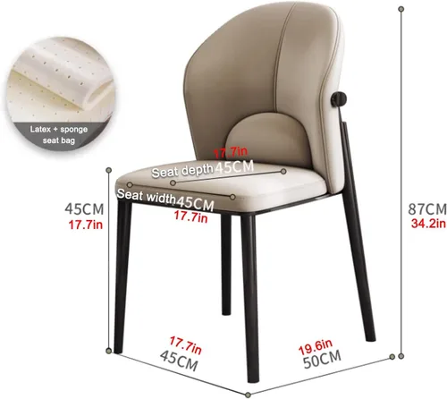 Vista 2 de Upholstered Dining Chair Set, Dining Chairs Set of 2/4, Kitchen Chair with Back, Lobby Chair Armless seat for Restaurants, Living Beige+black