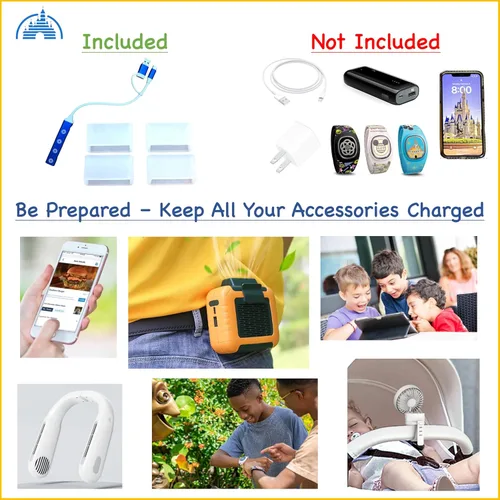 Vista 7 de MultiCharger para MagicBand+, MagicBand + y Magic Band compatible con FuelRod y otras baterías externas. Accesorios Disney World para viaje a