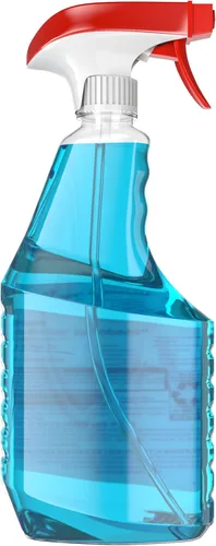 Vista 2 de Botella de Windex para limpiar vidrio y limpiador de ventanas, 100 % plástico reciclado, color azul original, 23 fl oz